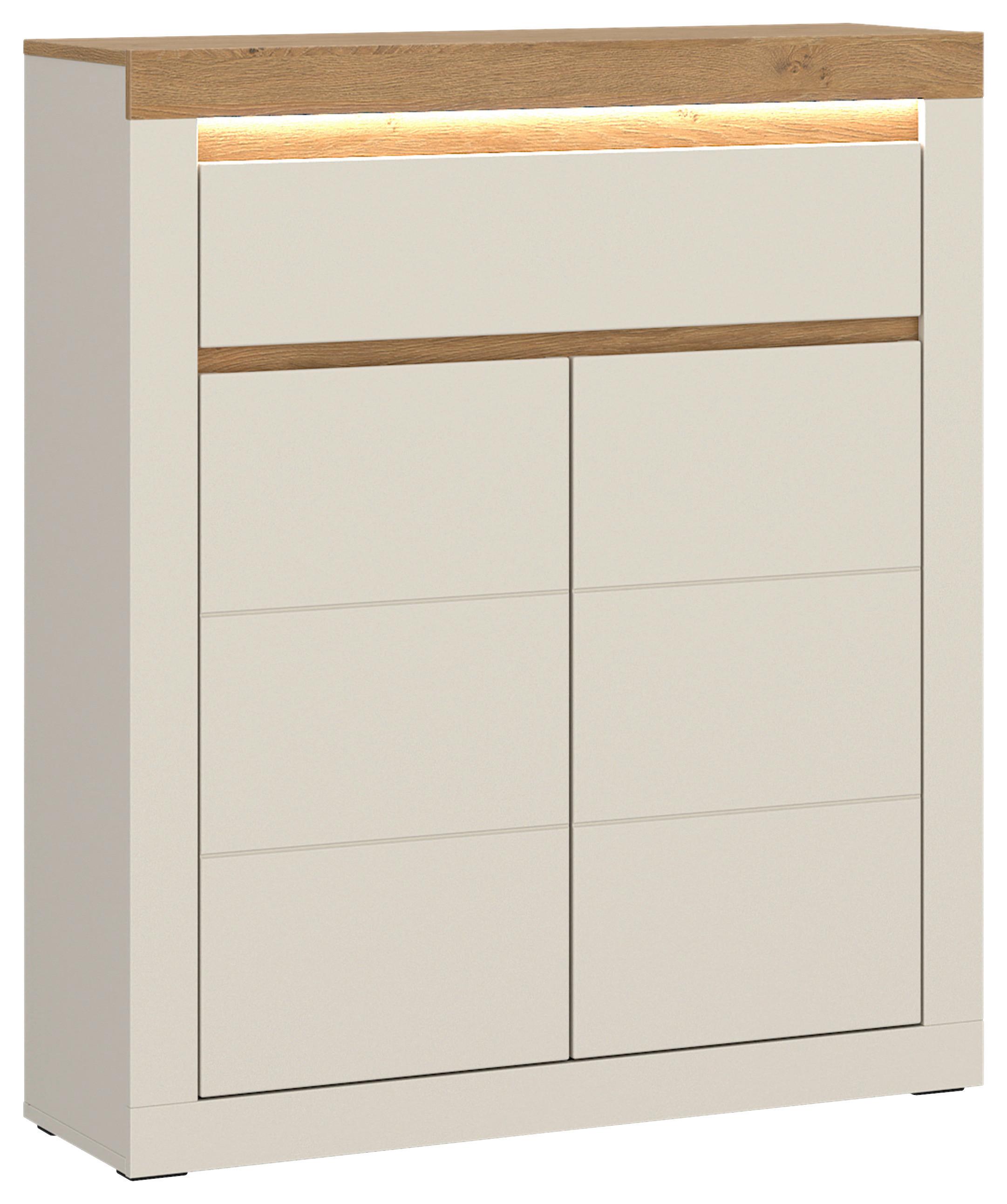 Sideboard Naxxar Eichefarben/Kaschmir 94,2 cm - Kaschmir/Eichefarben, Trend, Holzwerkstoff (94,2/113,5/34,6cm)