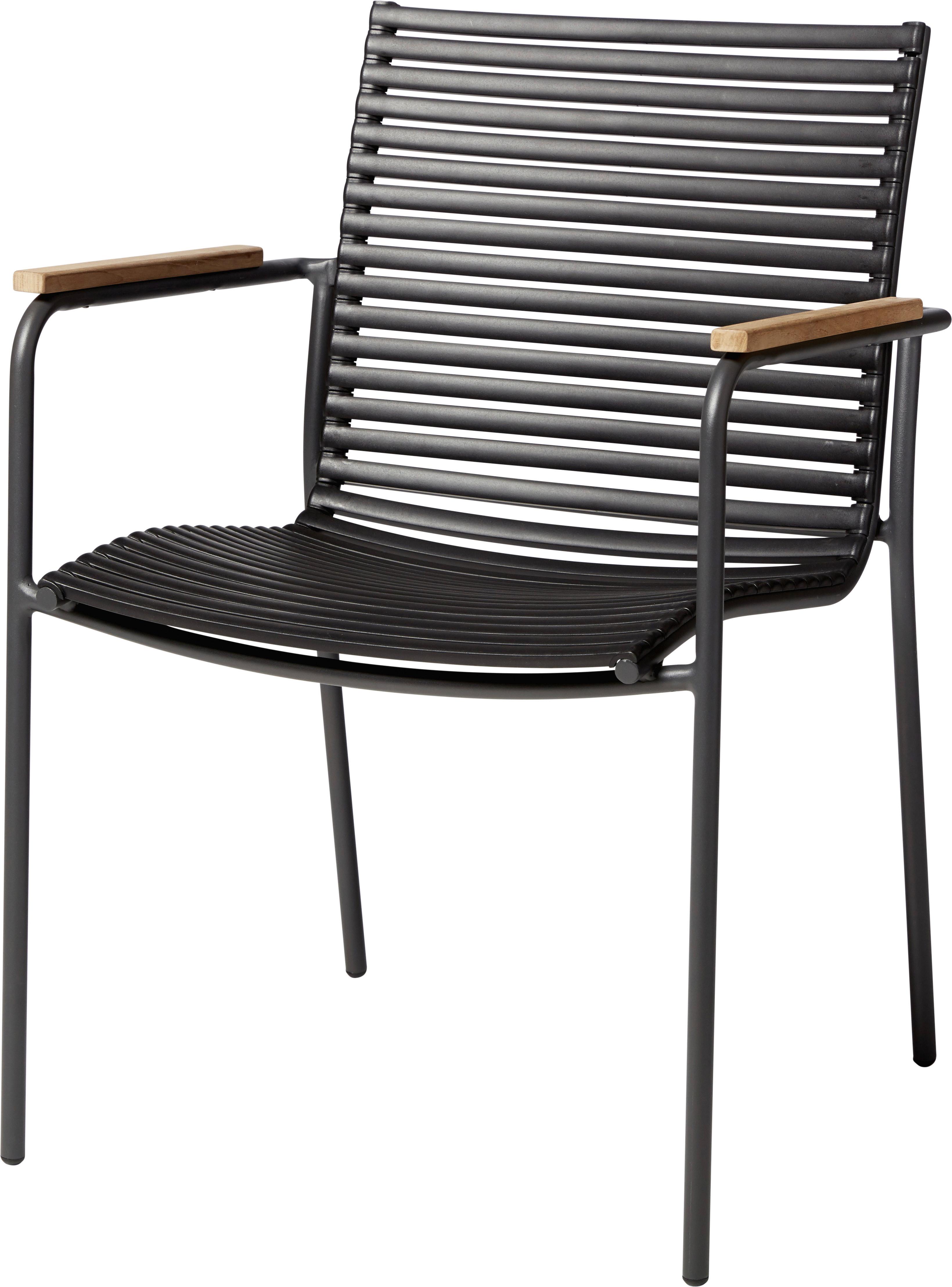 Gartensessel stapelbar Mood Classic Kunststoff - Anthrazit/Schwarz, KONVENTIONELL, Holz/Kunststoff (60/84/56cm) - Gardenson