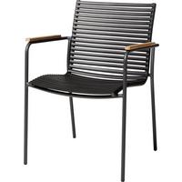 Gartensessel stapelbar Mood Classic Kunststoff - Anthrazit/Schwarz, KONVENTIONELL, Holz/Kunststoff (60/84/56cm) - Gardenson
