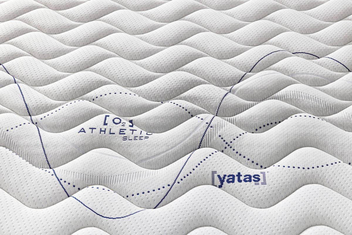 Taschenfederkernmatratze Athletic 90x200 cm H3 H: 28 cm - Weiß/Dunkelblau, Basics, Textil (90/200cm) - Yatas