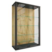 Hängevitrine Udina Schwarz/Honigeiche B: 59 cm - Honigeiche/Klar, Design, Glas/Holzwerkstoff (59/91/25cm) - Livetastic