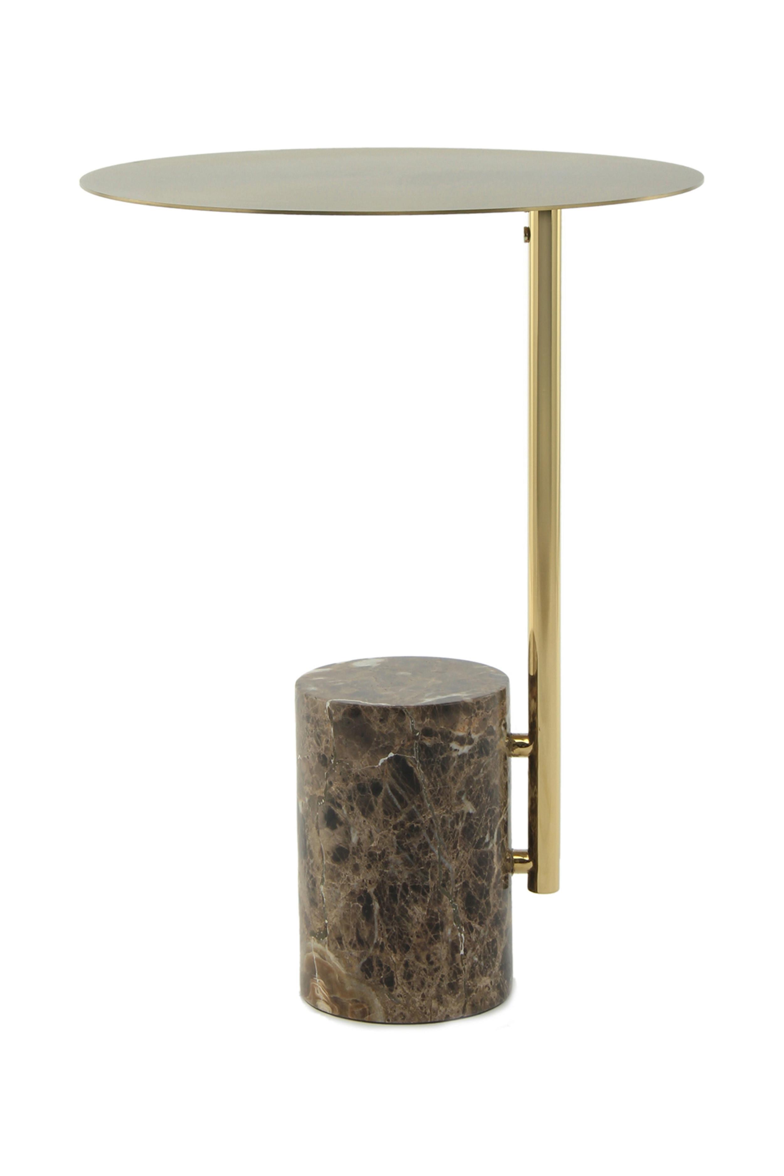 Beistelltisch Rocio 400 Braun / Multi - Design, Stein/Metall (40/40/54cm) - Kayoom