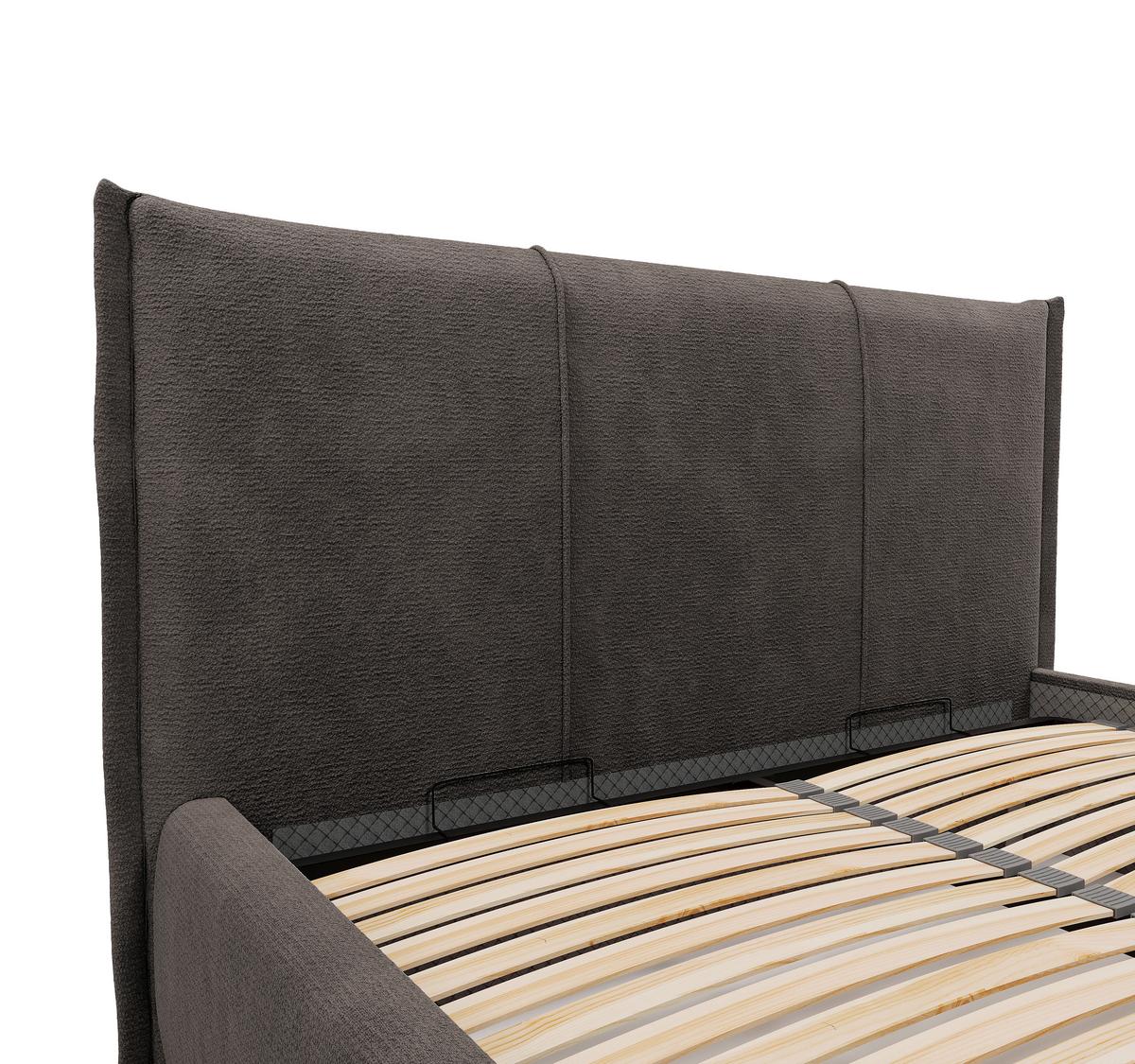 Polsterbett Beli Braun Lf: 140x200 Cm - Schwarz/Braun, MODERN, Holz/Holzwerkstoff (140/200cm) - MID.YOU