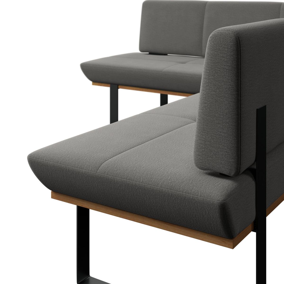 Eckbank Tristan Webstoff grau,S:195x245cm - Schwarz/Grau, MODERN, Holz/Textil (195/245cm) - James Wood