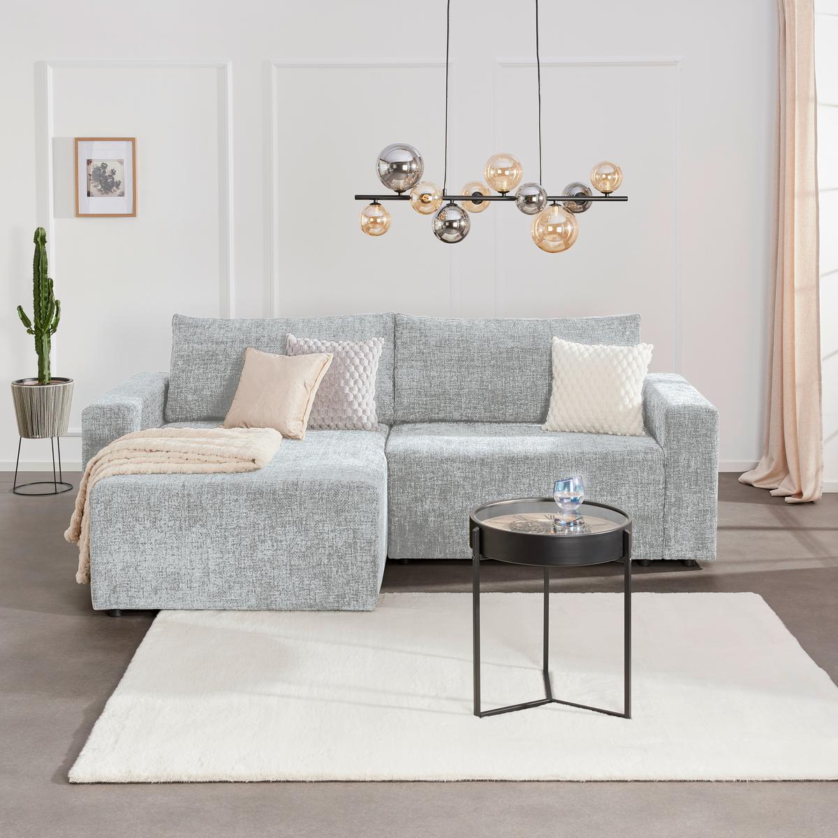 Ecksofa Dallas - Schwarz/Grau, MODERN, Holz/Kunststoff (173/258cm)