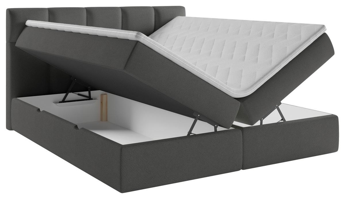 Boxbett Lorie II - Dunkelgrau/Schwarz, MODERN, Holz/Holzwerkstoff (180/200cm) - MID.YOU