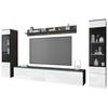 Obývací stěna VERA - šedá/antracitová, Design, kompozitní dřevo/plast (240/130/33cm) - Livetastic