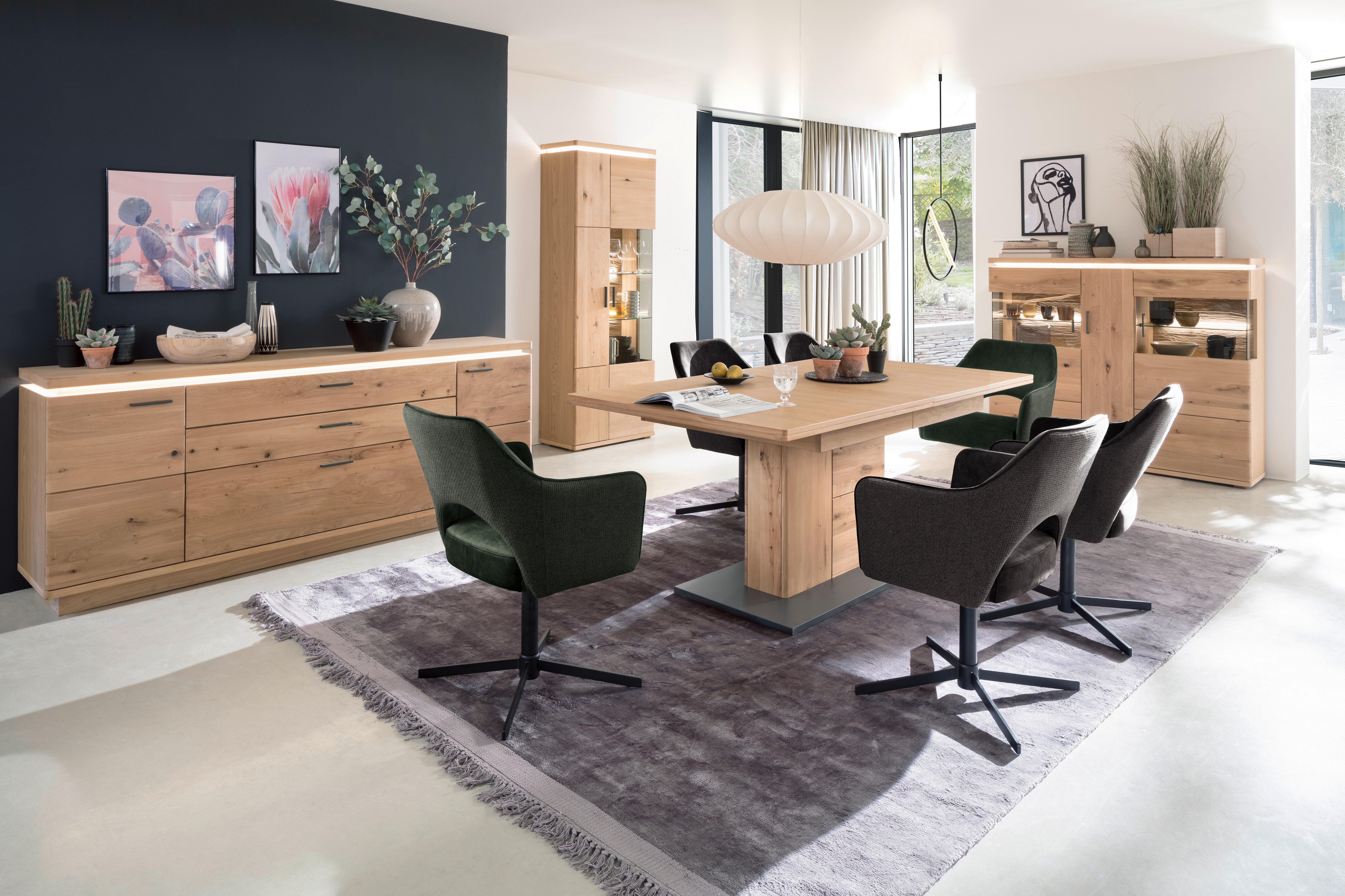 Sideboard teilmassiv 210 cm Barcelona Eichefarben - Eiche Bianco, Design, Holz/Holzwerkstoff (210/84/44cm) - Livetastic