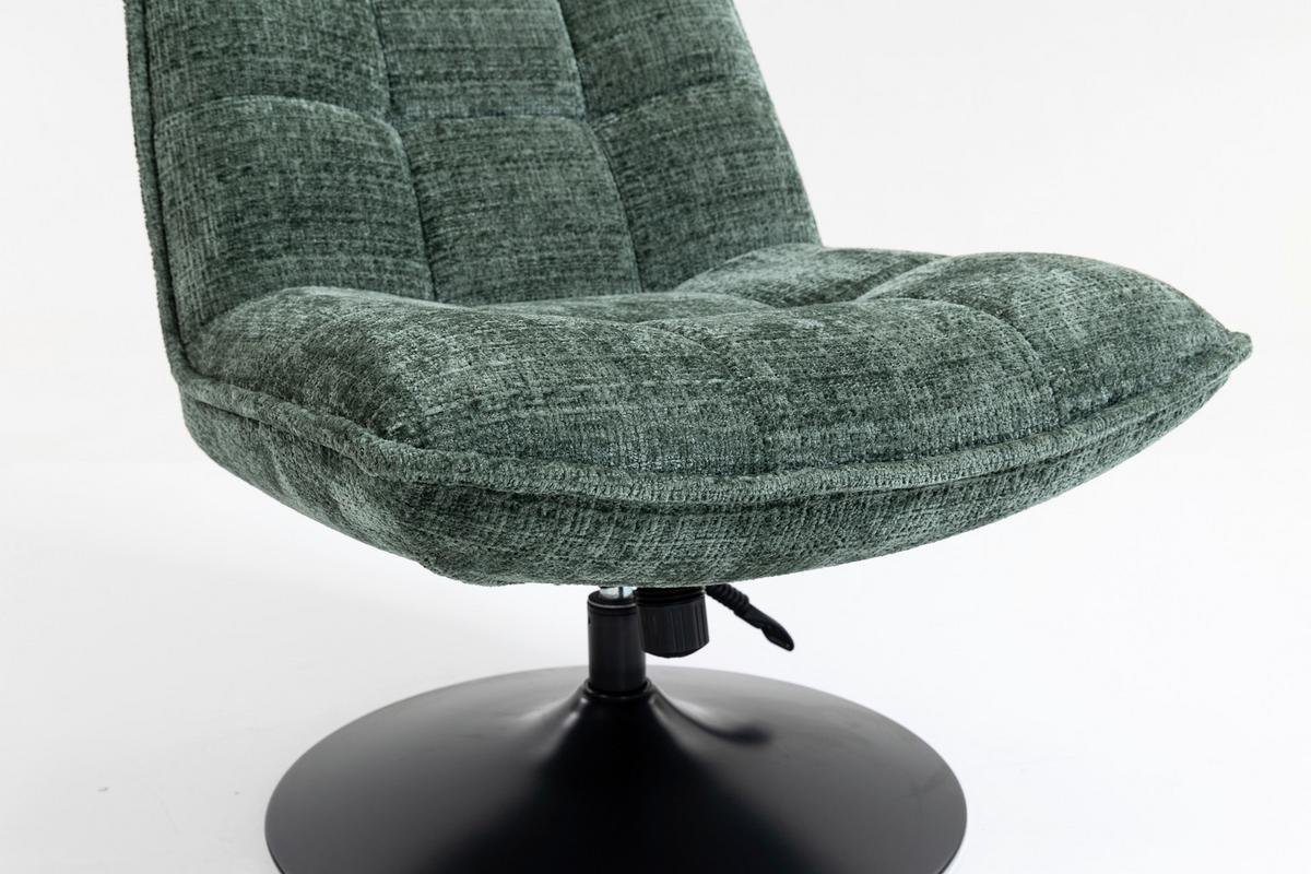 Relaxliege Kairo Grün Sitzfläche drehbar, B: 71 cm - Schwarz/Grün, MODERN, Holz/Textil (71/88/89cm)