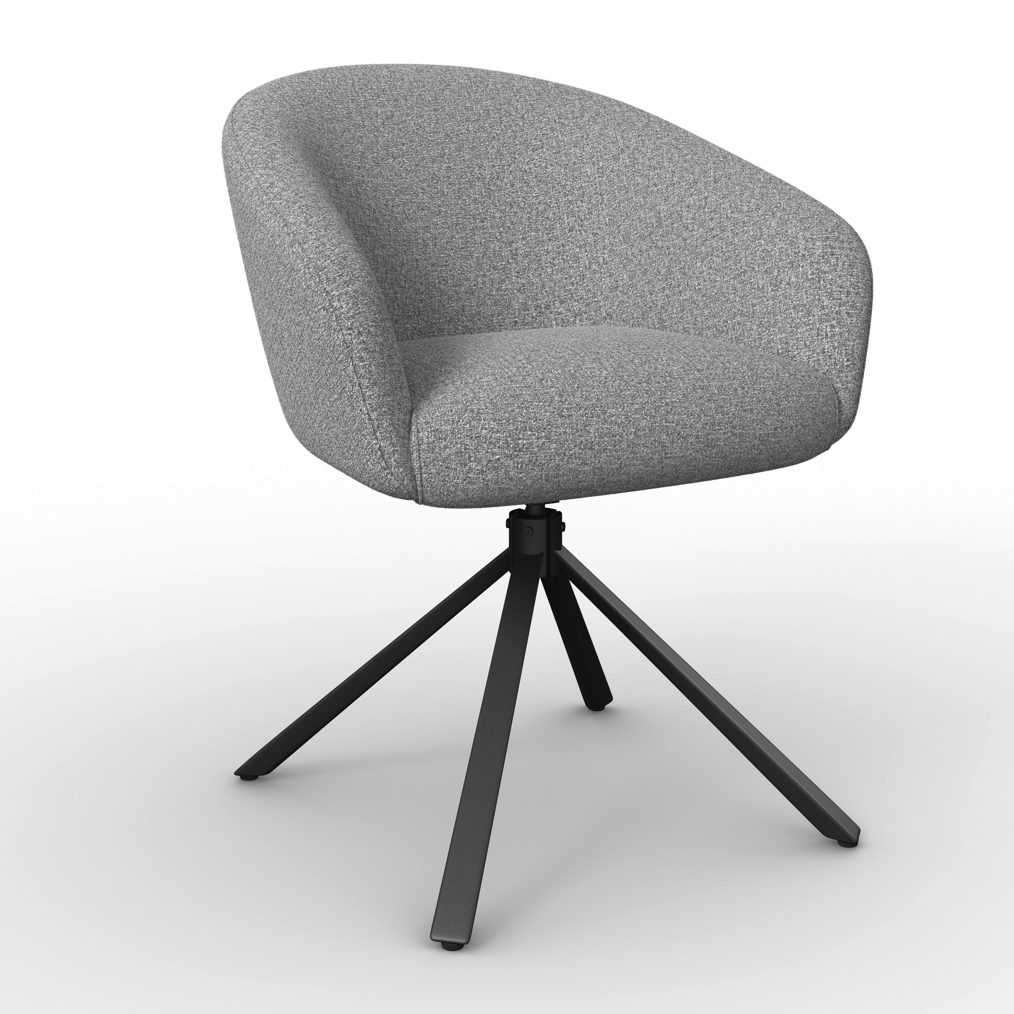 Židle s područkami Amina, šedá - šedá/černá, Moderní, kov/textil (64/81/63cm) - Bessagi Garden