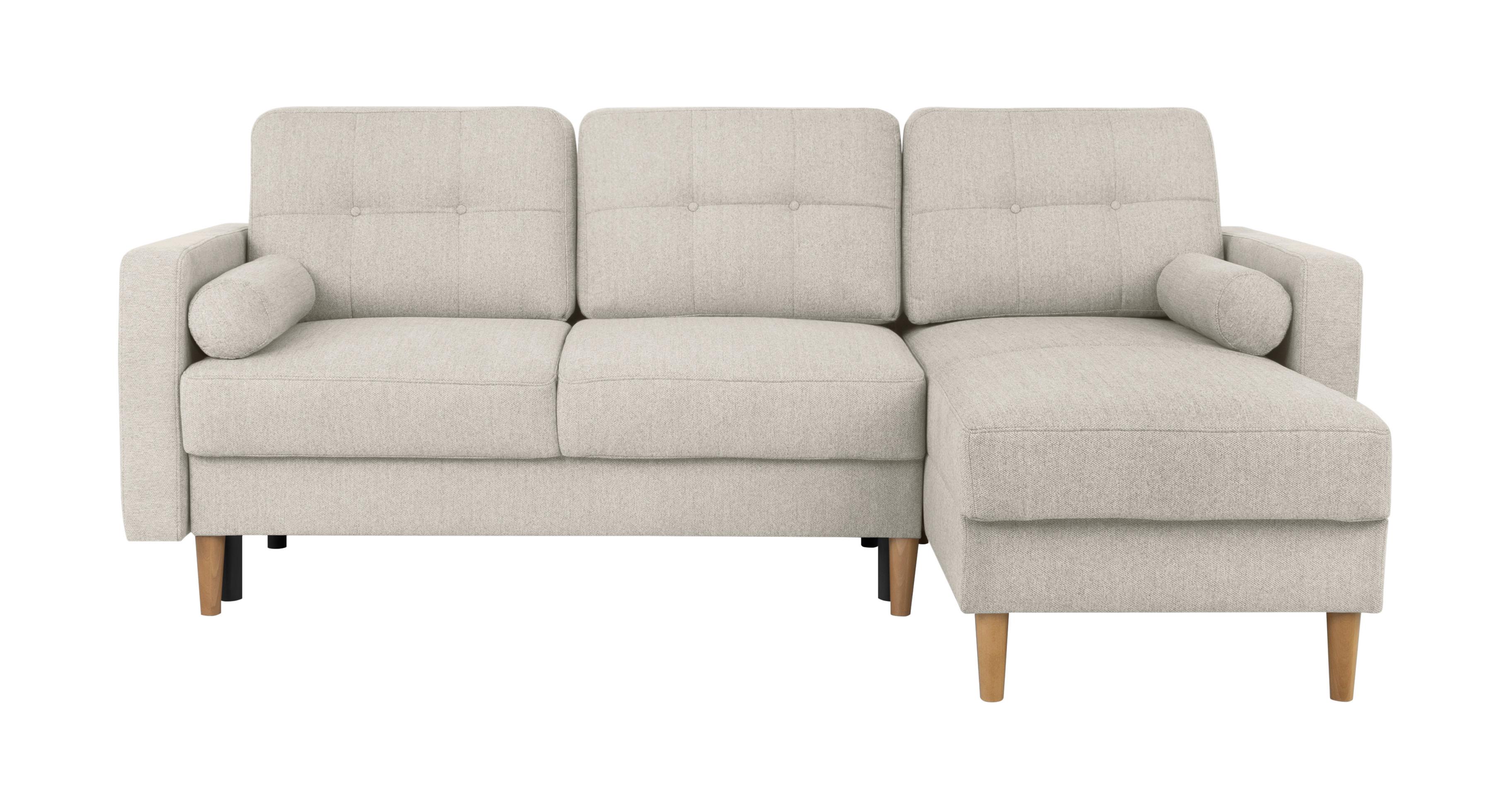 Ecksofa Noret, Beige S: 223x157 Cm - Beige/Buchefarben, Design, Textil (223/157cm) - MID.YOU