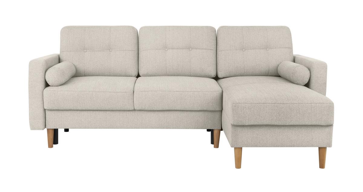 Ecksofa Noret, Beige S: 223x157 Cm - Beige/Buchefarben, Design, Textil (223/157cm) - MID.YOU