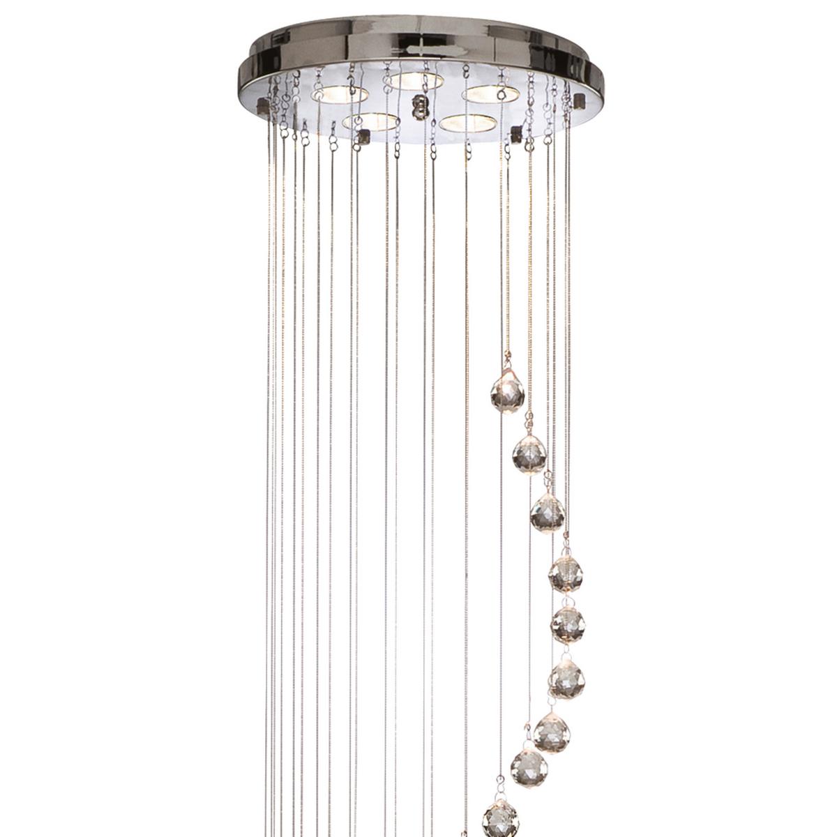 Deckenleuchte 5742cc Hallway - Chromfarben, Design, Glas/Metall (30/180cm)