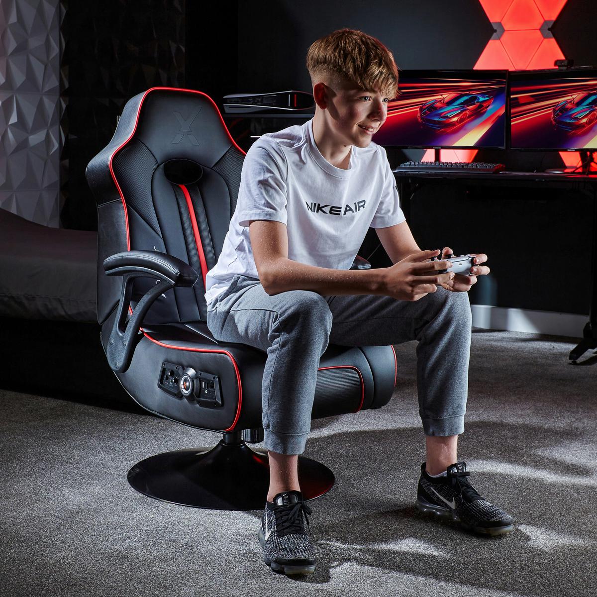 Gamingsessel Torque 2.1 - Rot/Schwarz, MODERN, Textil (63/103,5/70cm) - X Rocker