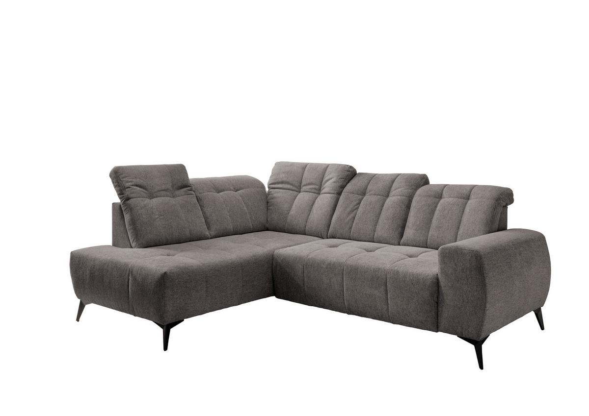 Ecksofa mit USB Anschluss Sano, Graubraun, S: 200x261 cm - Graubraun/Schwarz, MODERN, Textil (200/261cm) - Livetastic