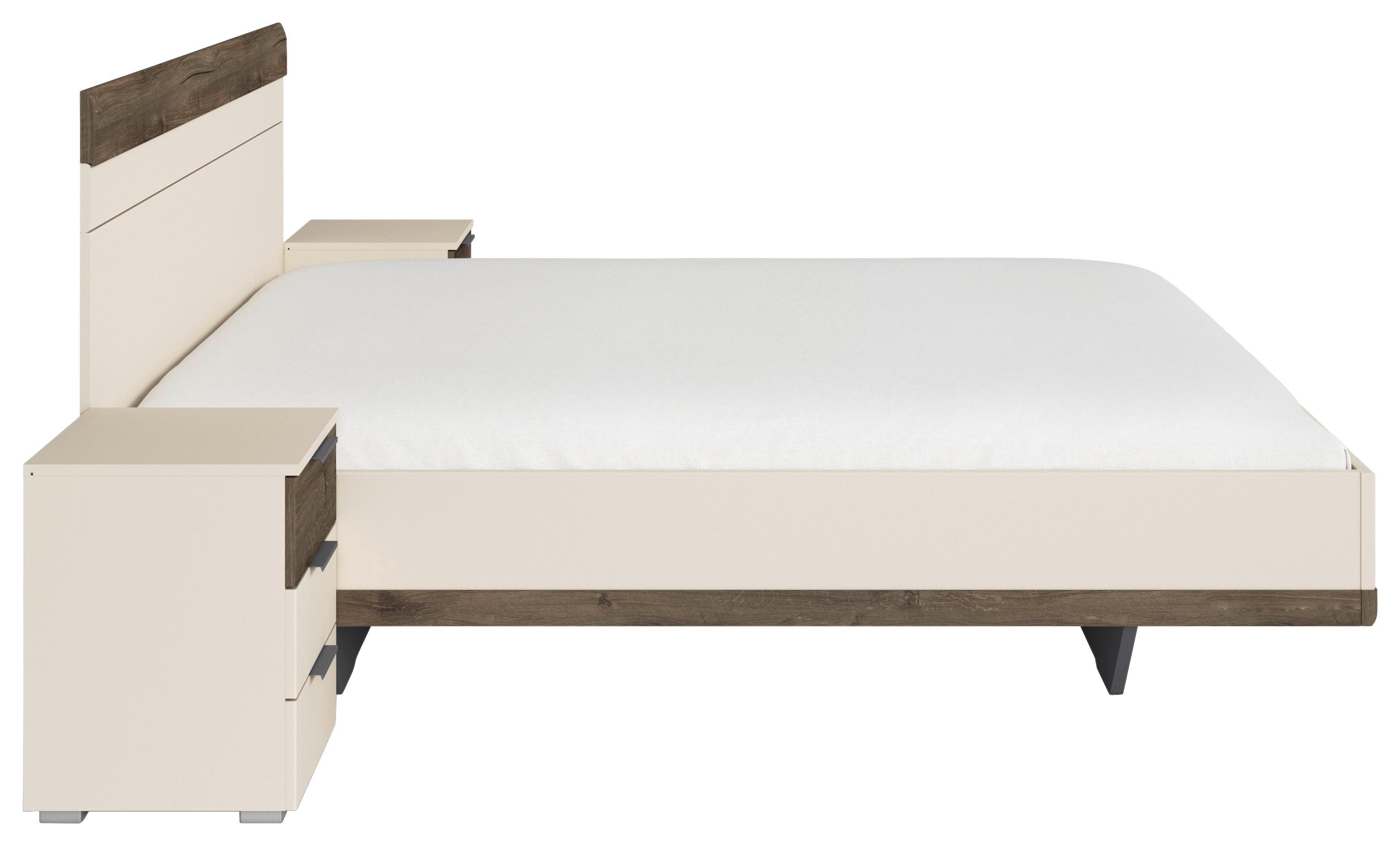 Doppelbett Sajo-Extra 180x200 cm Champagner - Champagner, Trend, Holzwerkstoff (180/200cm)