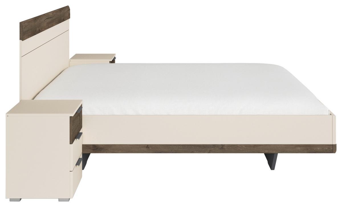 Doppelbett Sajo-Extra 180x200 cm Champagner - Champagner, Trend, Holzwerkstoff (180/200cm)