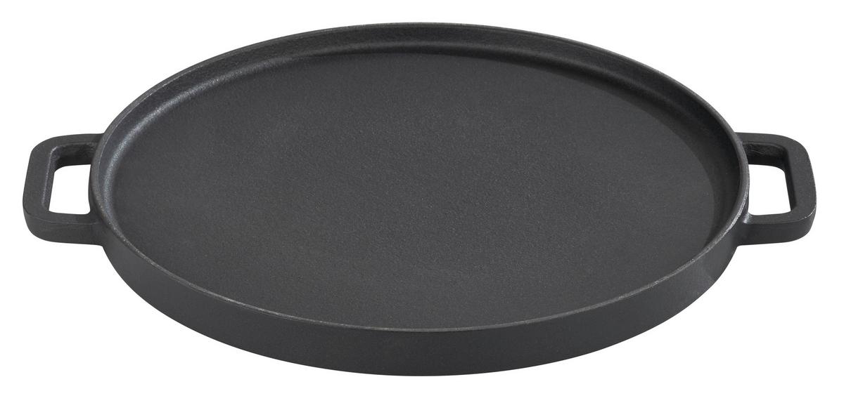 Grillplatte Gusseisen, schwarz - Schwarz, Basics, Metall (30cm) - GSW