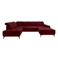Ecksofa, Sitzvorzug Elektrisch Sano, Bordeaux, 200x337x180 Cm - Bordeaux/Schwarz, MODERN, Textil (200/337/180cm) - Livetastic