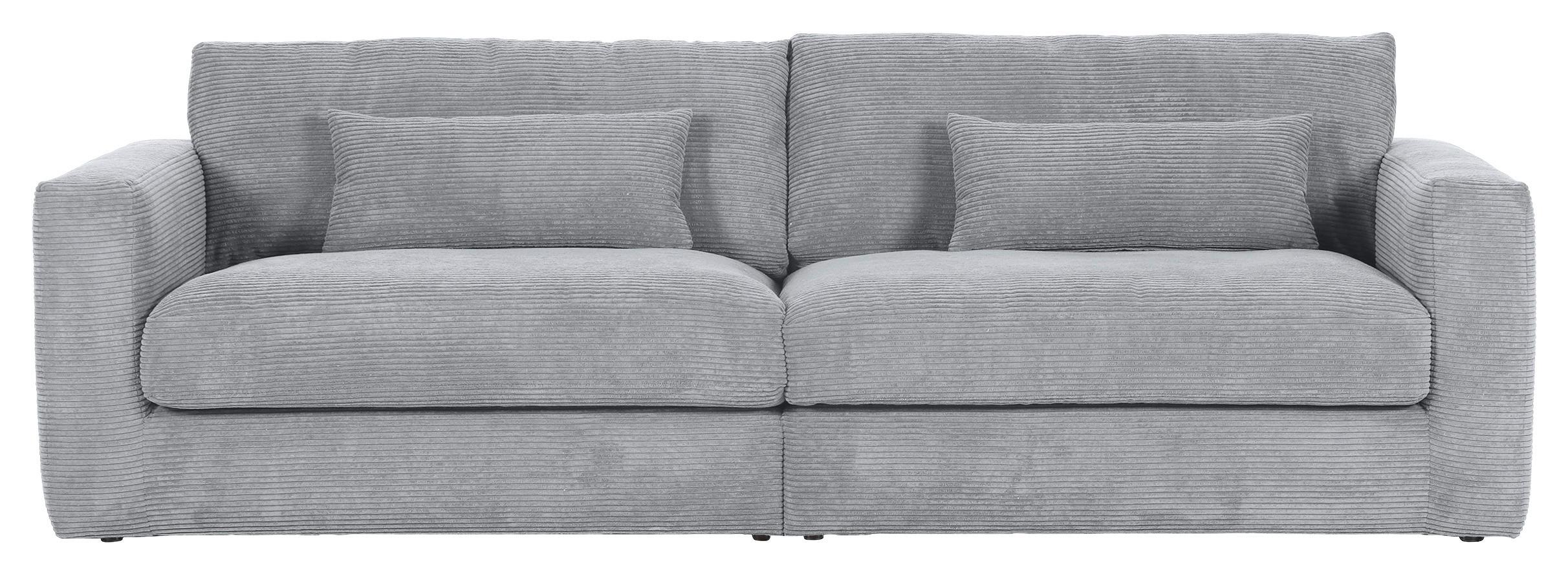 Bigsofa Manolis Hellgrau B: 260 cm - Hellgrau/Schwarz, KONVENTIONELL, Textil (260/66/115cm) - MID.YOU