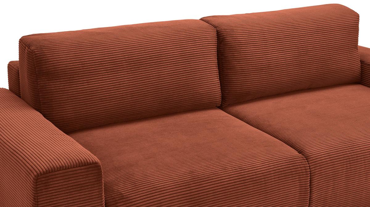 Schlafsofa Vouge Kupferfarben Bettkasten, B: 255 Cm - Buchefarben/Schwarz, KONVENTIONELL, Textil (255/86/123cm) - Livetastic