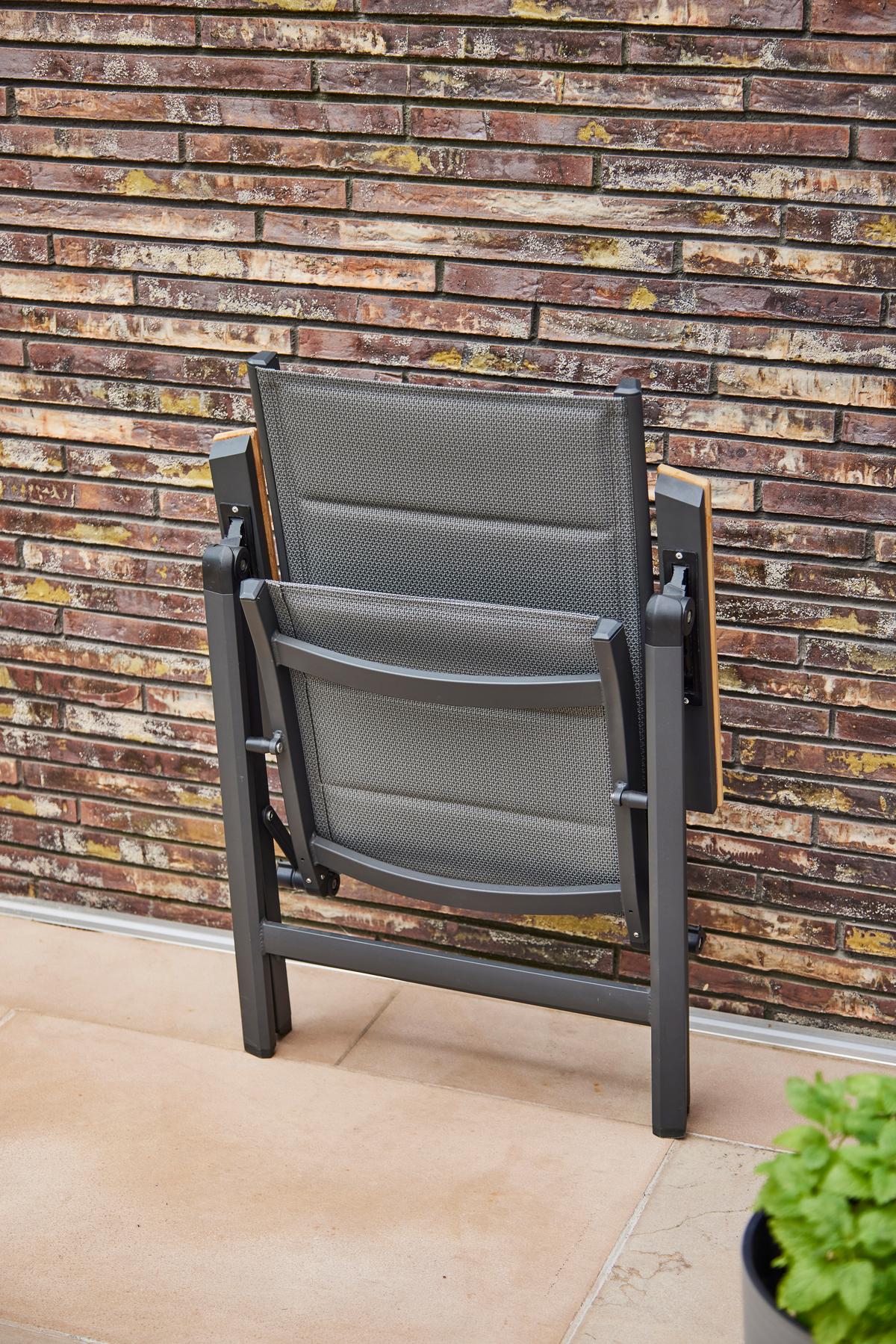Gartensessel Klappbar Aluminium, Kunststoff - Anthrazit, KONVENTIONELL, Holz/Kunststoff (59/110/68cm) - Siena Garden
