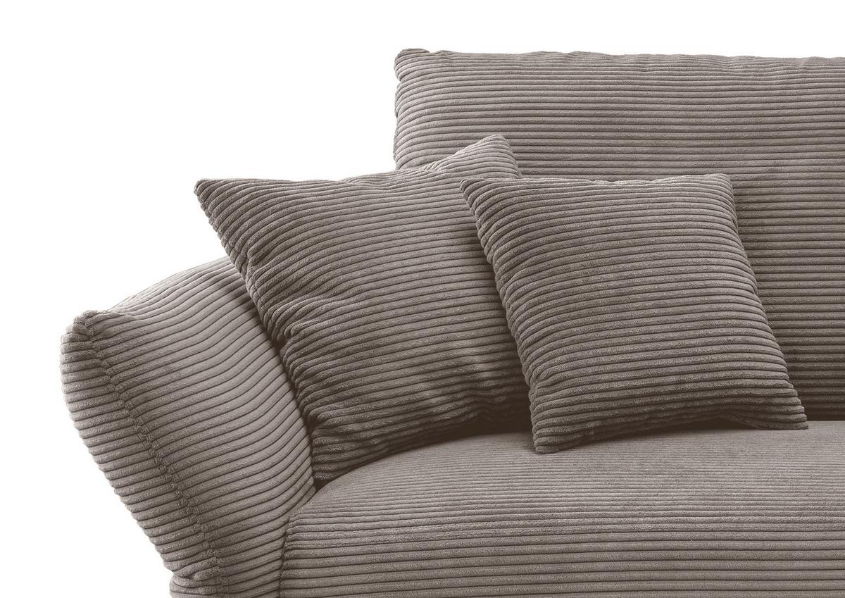 2-Sitzer-Sofa Vanilla Graubraun Cord - Graubraun/Schwarz, Design, Textil (163/97/102cm) - Livetastic