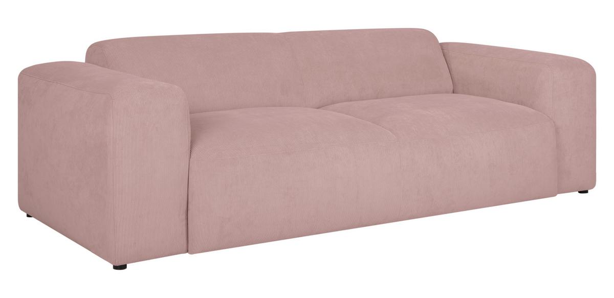 3-Sitzer-Sofa Hannah Rosa B: 247 cm - Schwarz/Rosa, Design, Textil (247/75/104cm) - MID.YOU