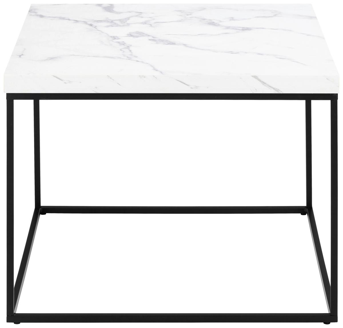 Konferenční stolek BAROSSA - bílá/černá, Design, kov/kompozitní dřevo (60/60cm) - Livetastic