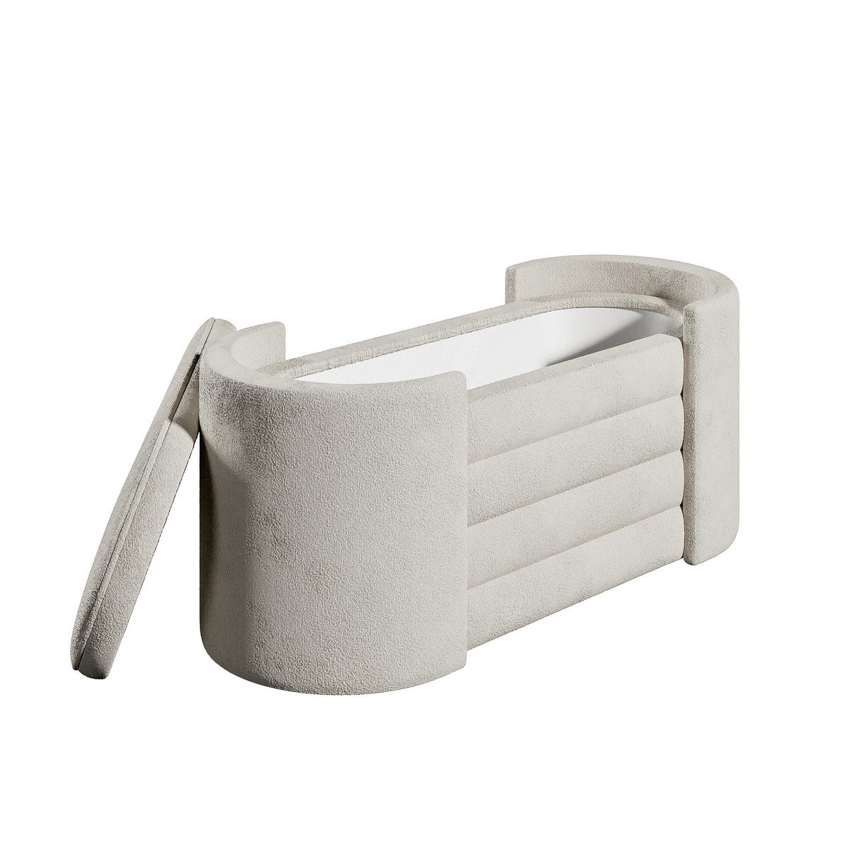 Truhenbank Rosita Creme B: 105 Cm - Creme, Design, Textil (105/42/42cm) - Livetastic