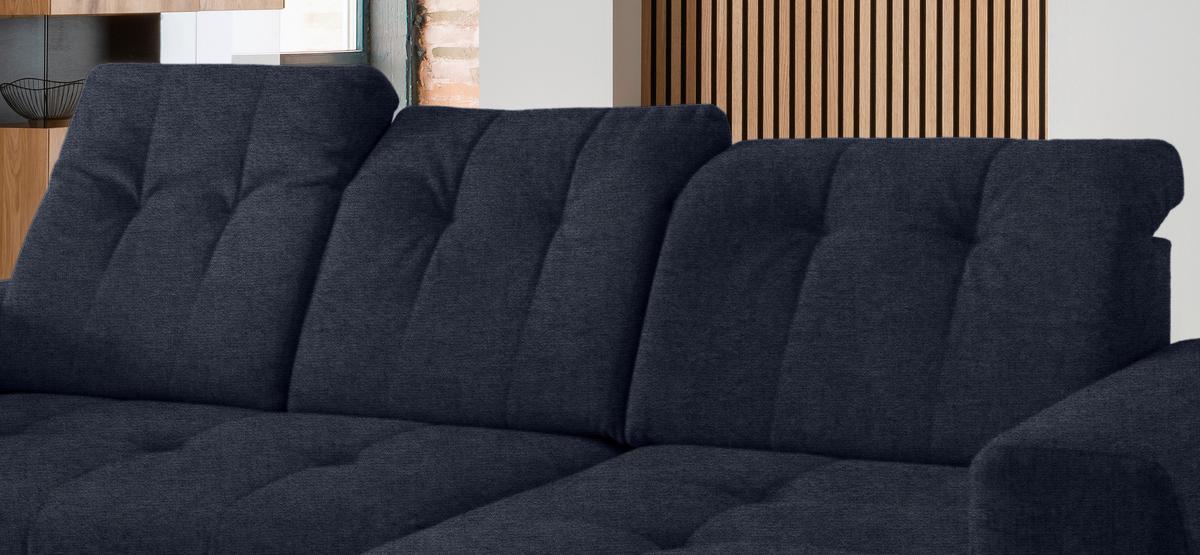 Ecksofa Mit Usb Anschluss Sano, Dunkelblau,s: 258x180 Cm - Schwarz/Dunkelblau, MODERN, Textil (258/180cm) - Livetastic