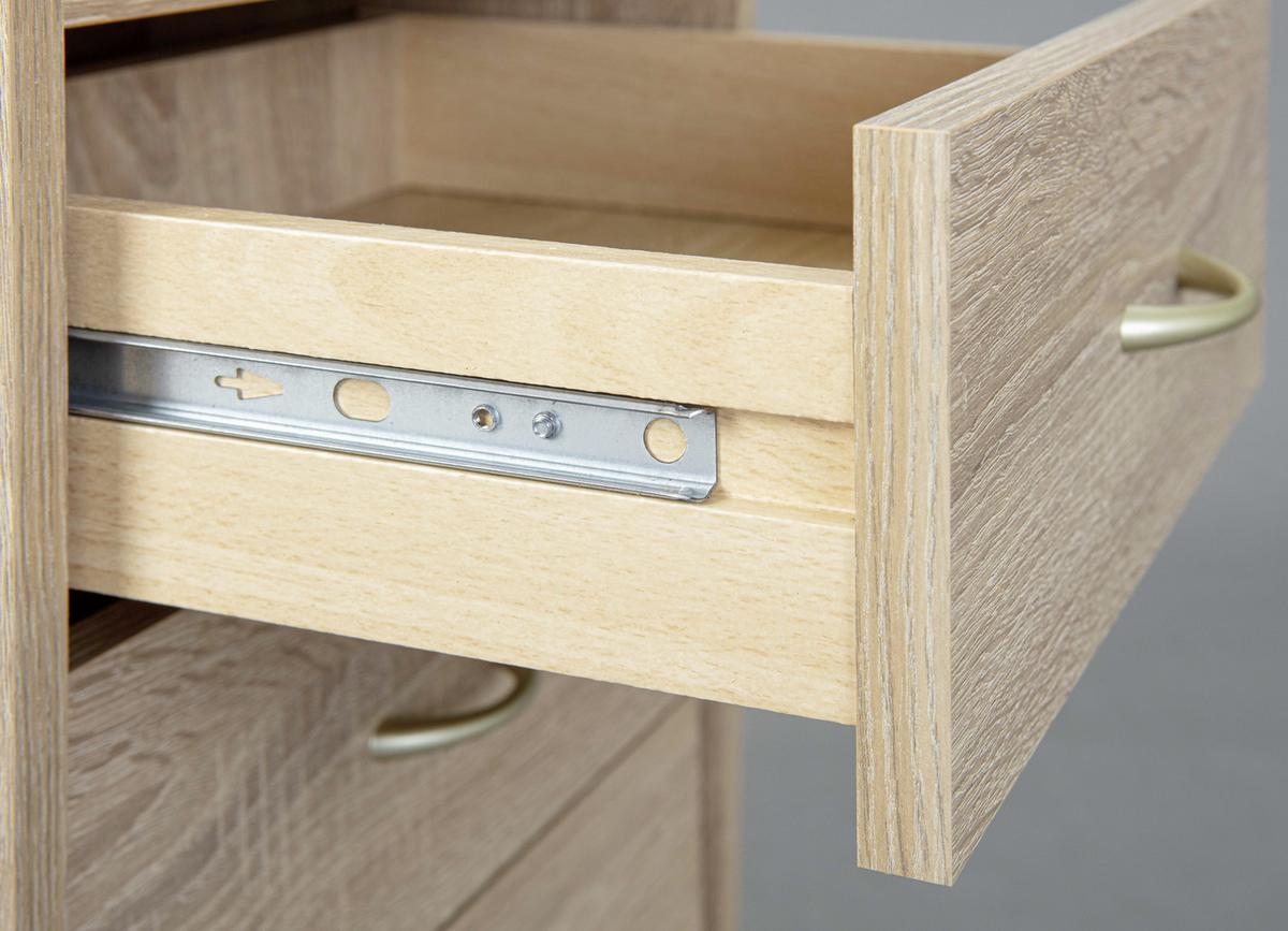 Rollcontainer Eiche Dekor Novi BxHxT 40x36x65 cm - Sonoma Eiche, Basics, Holzwerkstoff/Kunststoff (40/36/65cm) - MID.YOU