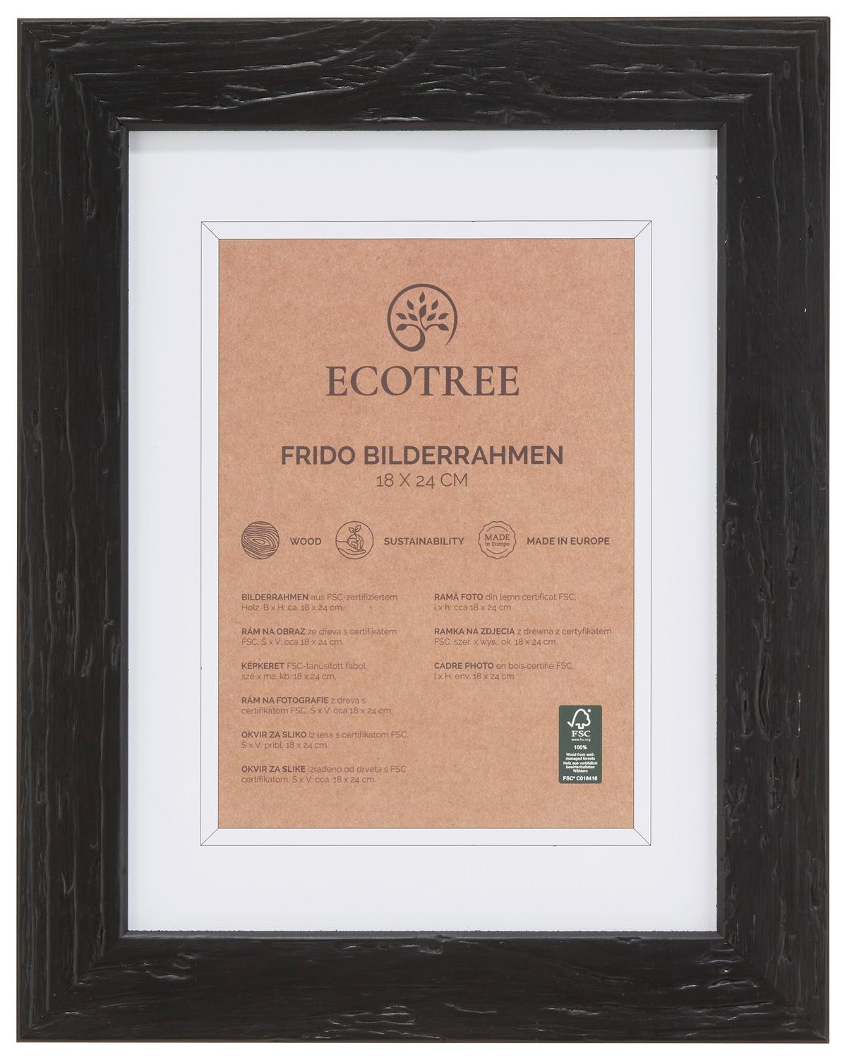 Rám na fotografie Frido, ca. 18/24cm - čierna, Romantik / Landhaus, drevo (18/24cm) - ecoTree