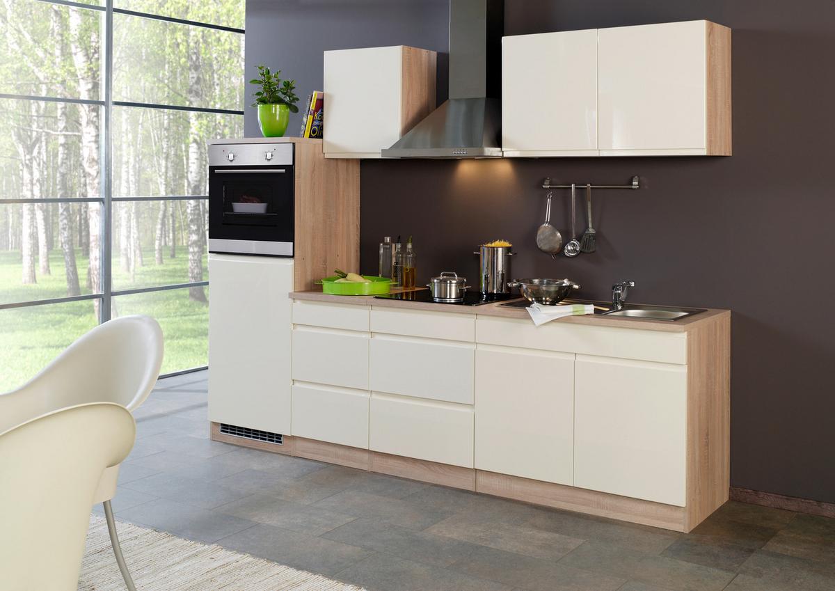 Küchenzeile Cardiff ohne Geräte 270 cm Creme - Creme/Sonoma Eiche, Basics, Holzwerkstoff (270cm) - Held