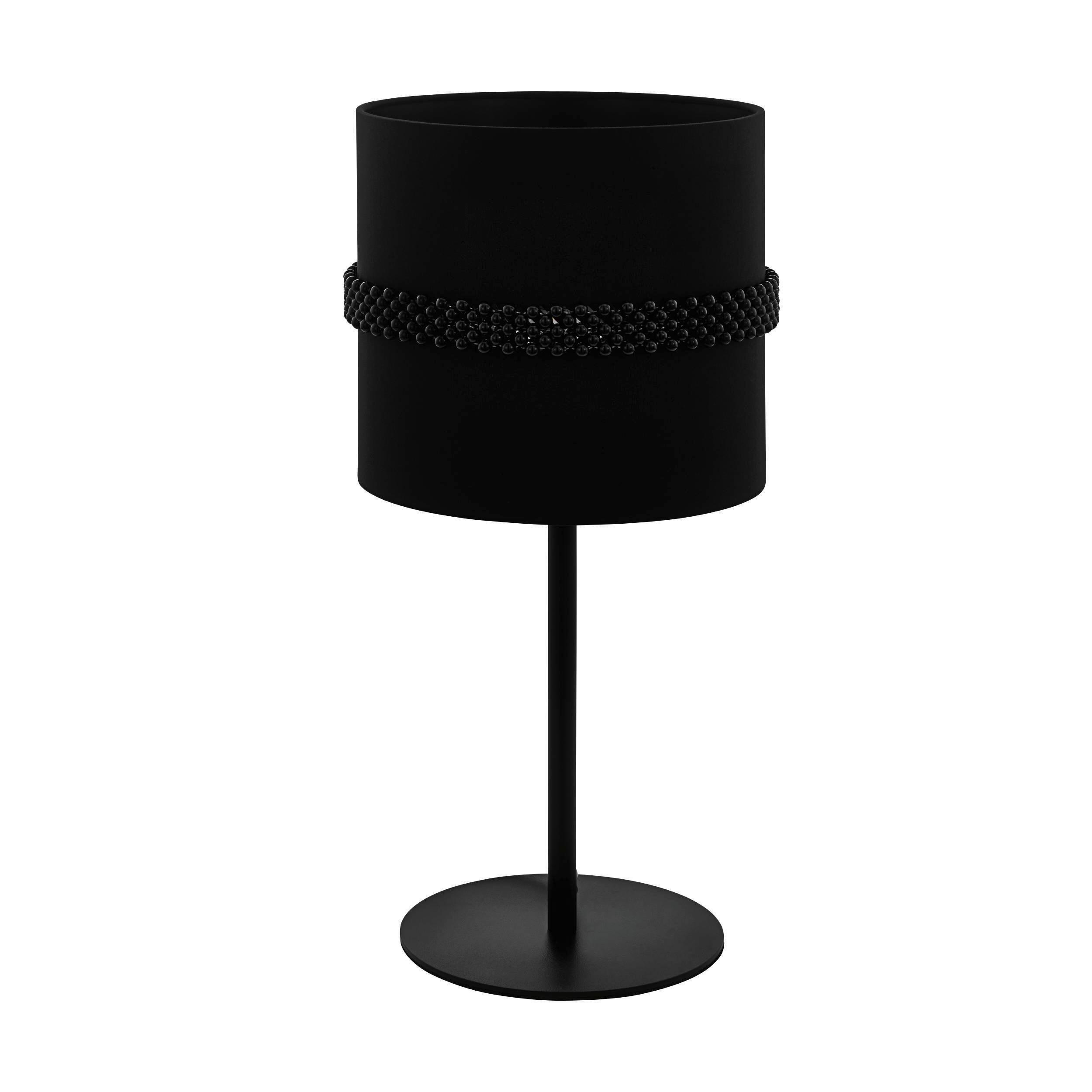 Tischleuchte 390035_paraguaio - Schwarz, Design, Glas/Textil (22/45,5cm) - Eglo