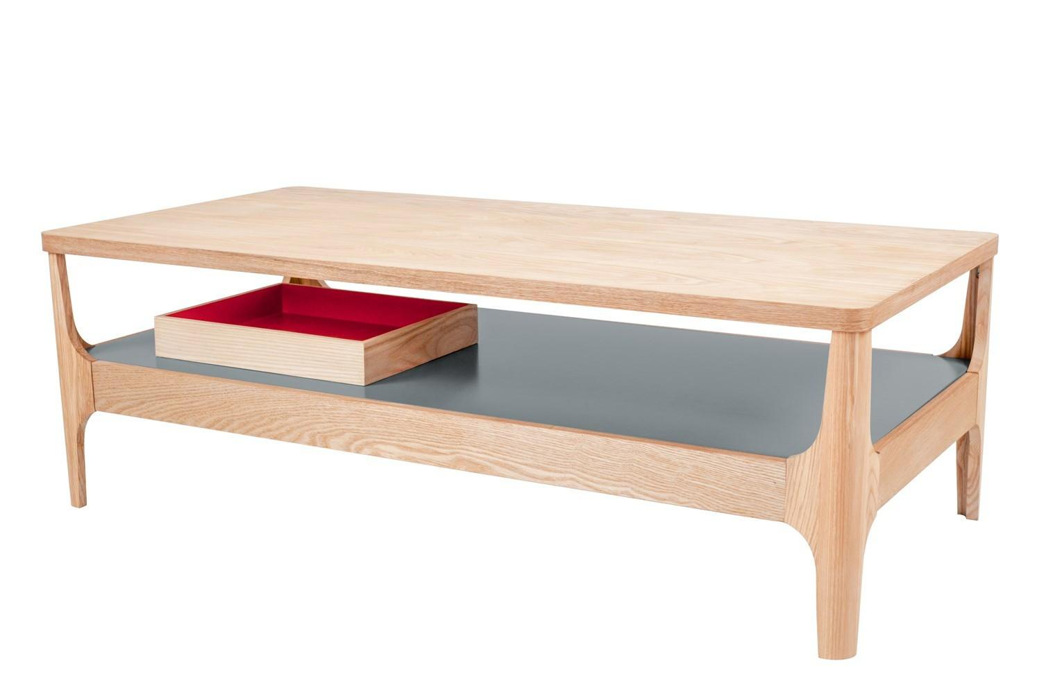 Beistelltisch Avery Grau/eschefarben L:120cm - Eschefarben/Grau, Design, Holz (120 cm/40 cm/60 cmcm) - Kayoom