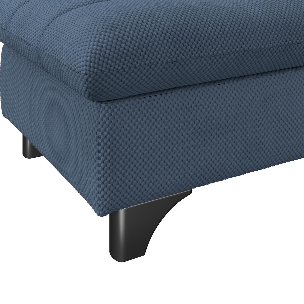 Hocker Gemini Dunkelblau, B:108cm - Chromfarben/Dunkelblau, KONVENTIONELL, Textil (108/46/108cm)