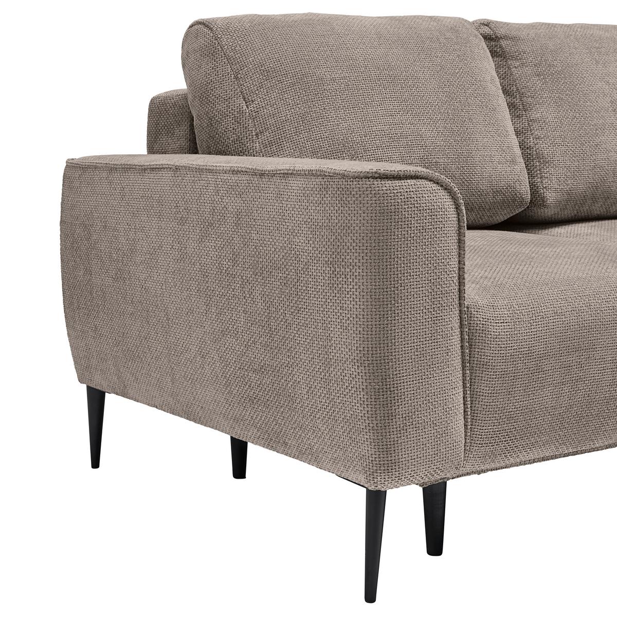 Rohová sedačka CUSTOM, pravá, béžová žinylka - černá/béžová, Moderní, kov/textil (255/164cm) - Mömax