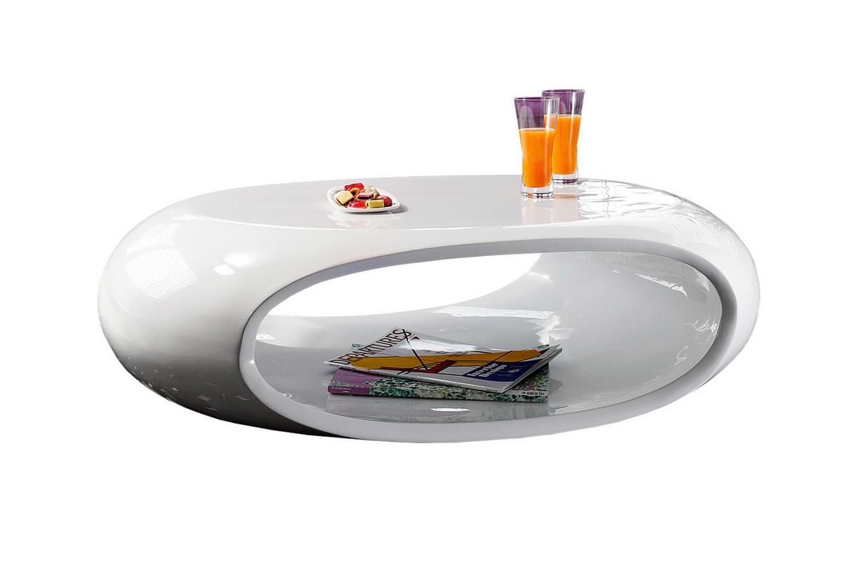 Couchtisch Weiß Hochglanz L: 100 Cm - Weiß Hochglanz, Design, Kunststoff (100/70/32cm) - Livetastic