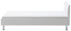 Polsterbett mit Led 140x200 cm Miami Lederlook Weiß - Chromfarben/Weiß, MODERN, Textil (140/200cm) - Livetastic