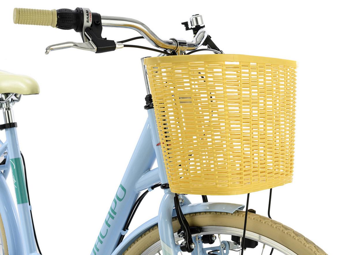 Citybike Damen 26 Zoll Cantaloupe Mit Korb 6 Gänge - Blau/Gelb, Basics, Metall (180/70cm) - Da Capo