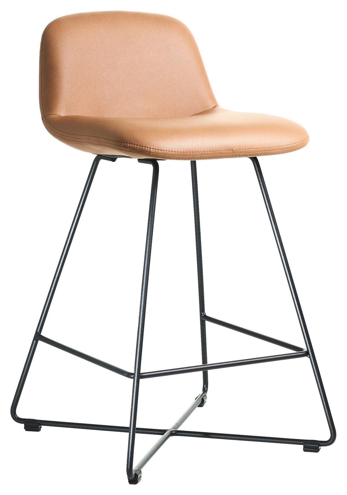 BAROVÁ STOLIČKA CROSS-CHB - čierna/koňaková, Basics, kov/textil (50/85/48cm) - Celina Home