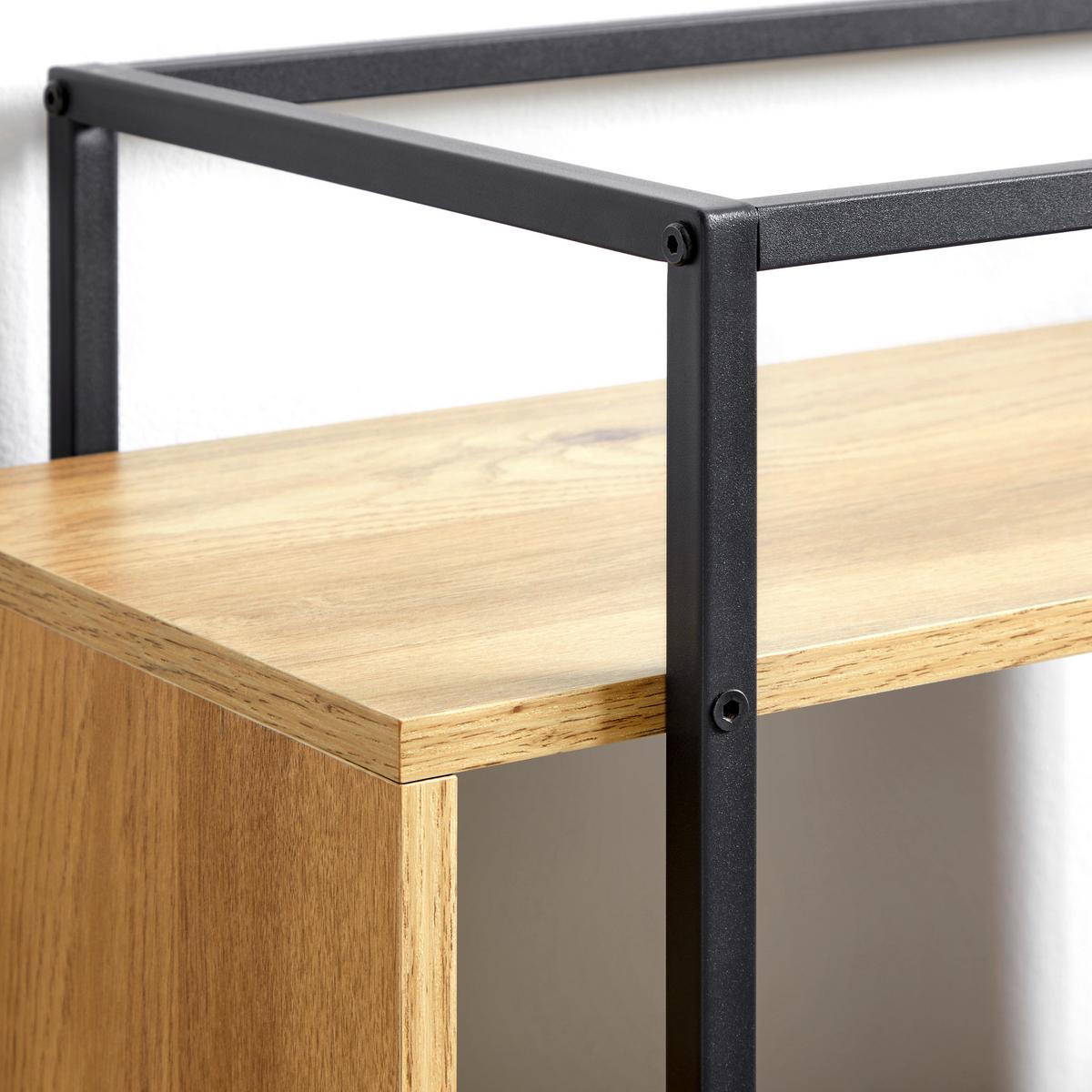 REGÁL ADRIAN -EXKLUSIV- - černá/přírodní barvy, Moderní, kov/kompozitní dřevo (80/126/33cm) - Mömax