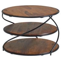 Konferenční stolek z masivního dřeva sheesham - černá/barvy sheesham, Moderní, kov/dřevo (58/58/40,5cm) - MID.YOU