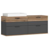 Waschtischunterschrank Cotia Cotlu 2 - Eichefarben/Anthrazit, MODERN, Keramik/Holzwerkstoff (140/57/48cm) - James Wood
