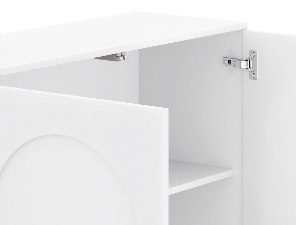 Biela komoda, bezúchytkové otváranie, š: 100cm - biela, Design, kompozitné drevo (100/117/35cm)