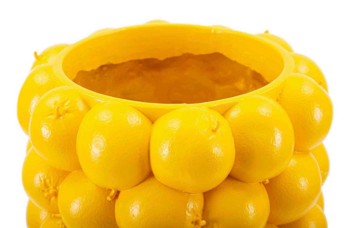 Vase Lemons Gelb B: 21 cm - Gelb, Basics, Kunststoff (21/28/21cm)