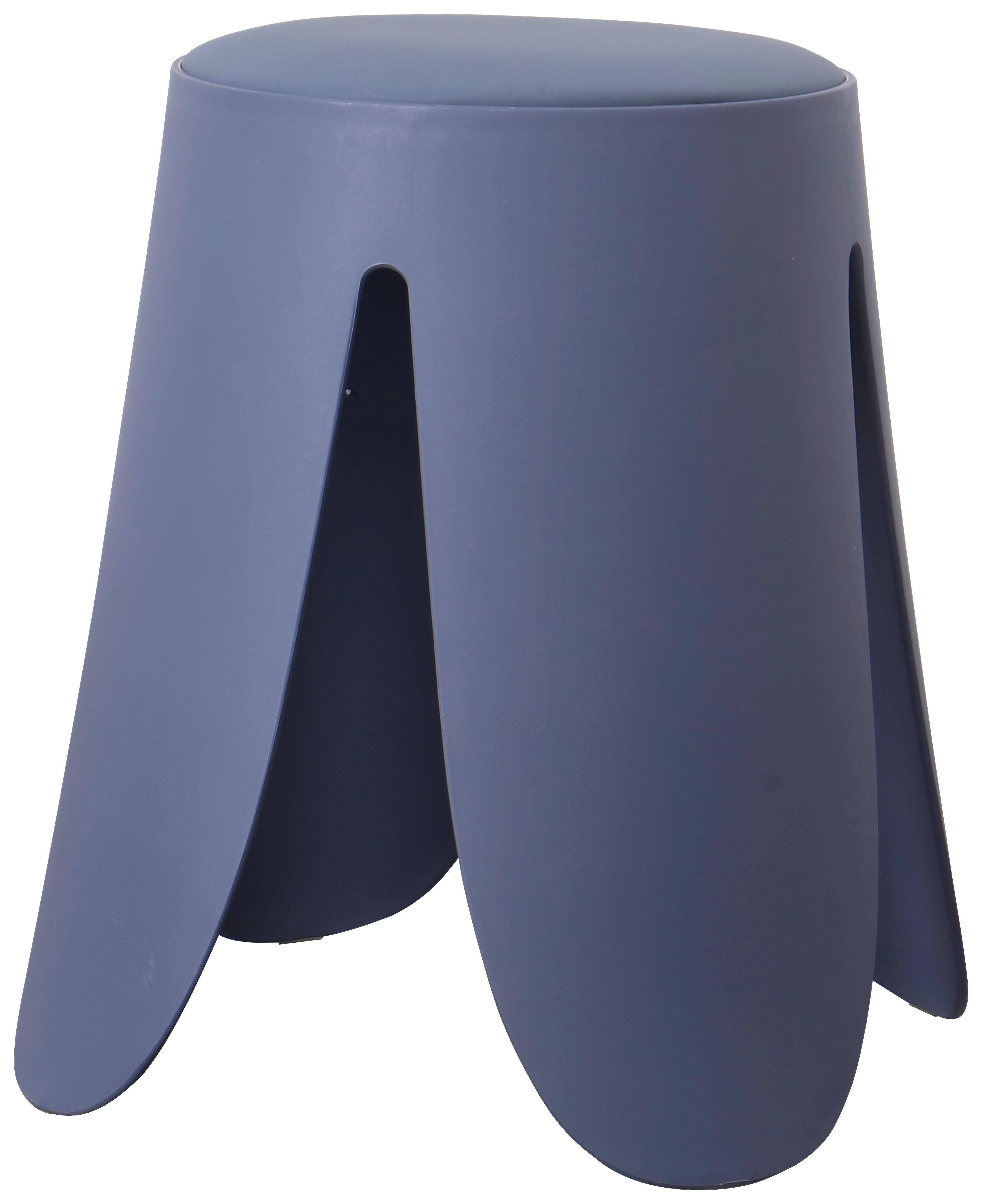 Taburetka stohovatelná PIA - modrá, Lifestyle, drevo/textil (30/46cm) - Based