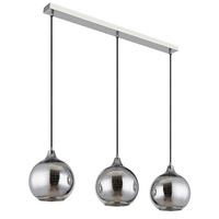 Hängeleuchte 16053-3 Lourdes - Chromfarben/Silberfarben, Basics, Glas/Textil (86/20/129cm) - Globo