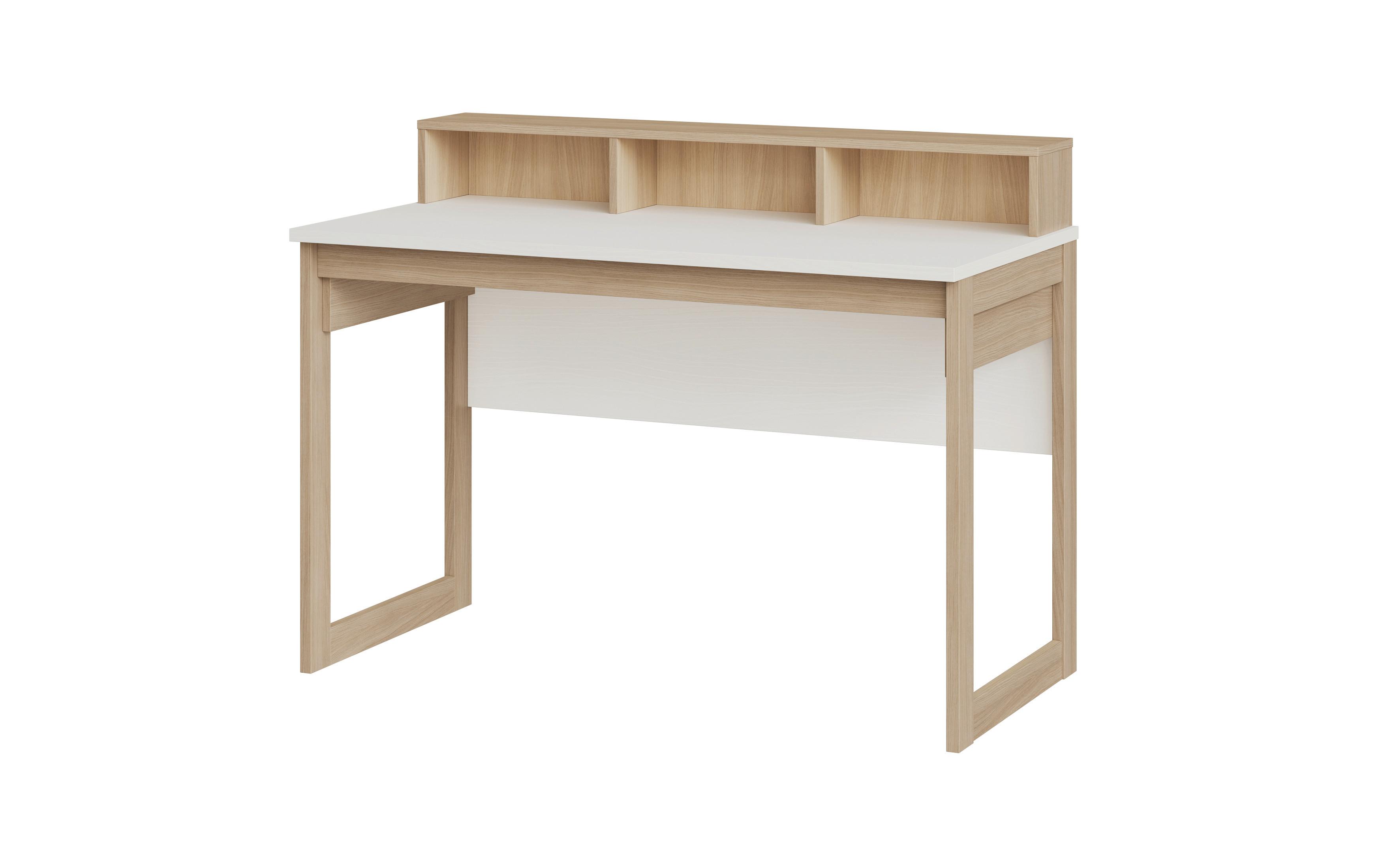 Schreibtisch Stranda Weß/Eiche B: 120cm - Eichefarben/Weiß, Design, Holzwerkstoff (120/91/60cm) - MID.YOU